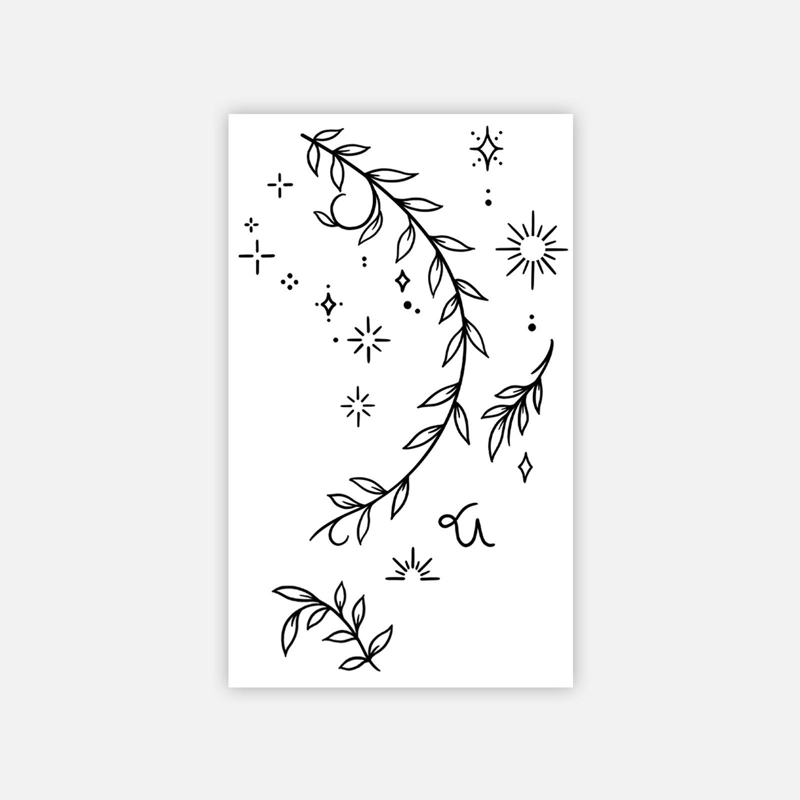 Dark Wicker Finger Tattoo Sticker Herbal Semi-Permanent Premium Sense Waterproof Long-Lasting Non-Reflective 6*10
