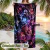 Jujutsu Kaisen Beach Towel, Personalized Custom Name Text, Quick Dry Large Absorbent Towel For Beach Pool
