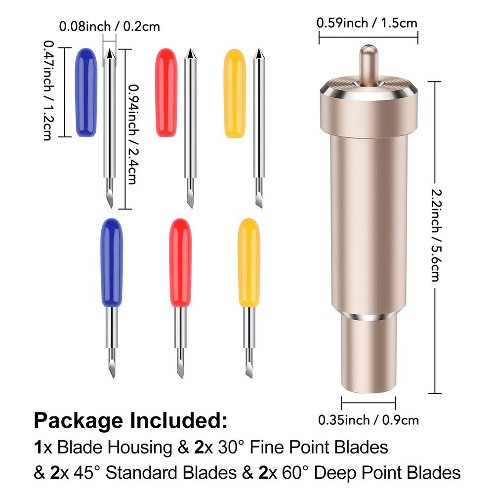 Deep Cut Blade for Maker 3/4/Maker/Explore 3/4/Air 2/Air/One/Venture,Deep Point Blade Housing for Cutting Metallic/Leather