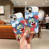 Double-layer Protective Phone Case with Tom and Jerry Cartoon Prints, Compatible with iPhone 7, 8, 11, 12, 13, 14, 15, 16 and 17 Pro Max Plus