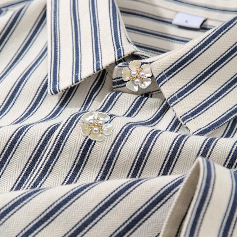 1PC Jewelry Pearl Five-petal Flower Shape Gift Accessories Exquisite Button Cover Wedding Cufflinks Elegant 32/29x17mm