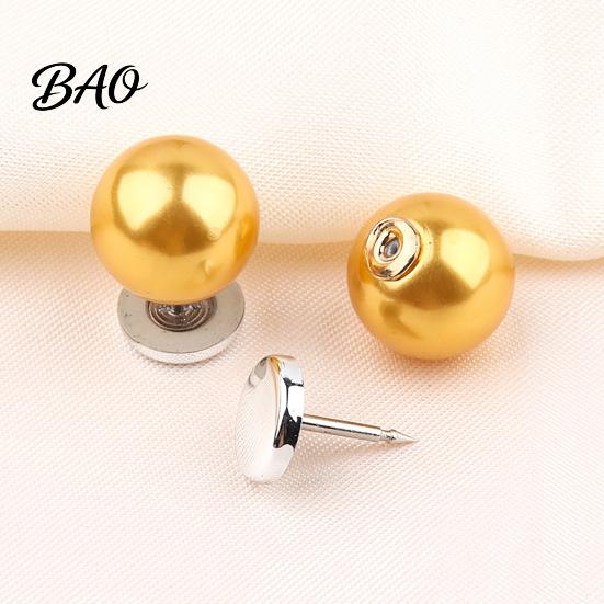Decorative Pearl Buttons for Clothing 5Pcs Fake Clothing, Removable Brooch Pins, No Anti-gap Pins Shirts Sew Safety Shirt Neckline Embellishment,