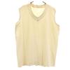 FRENCH ARMY 40s 50s Vintage No Sleeve V Neck Best 46 Beige Men's Used