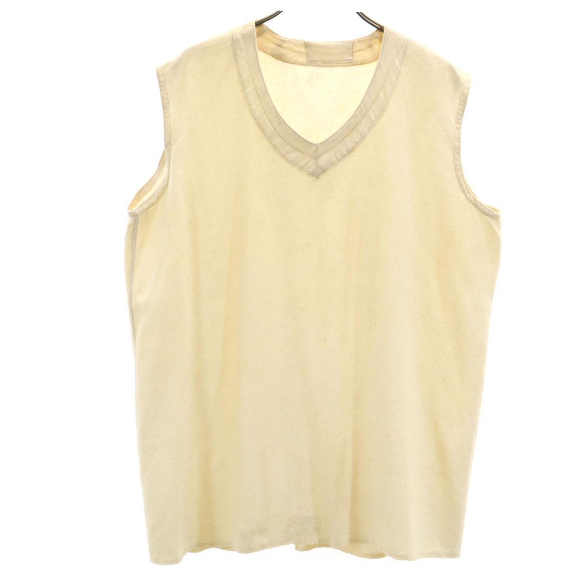 

ФРАНЦУЗСКАЯ АРМИЯ 40-е 50-е винтажный Без рукавов V-образный вырез Жилет 46 бежевый Мужской Б/у