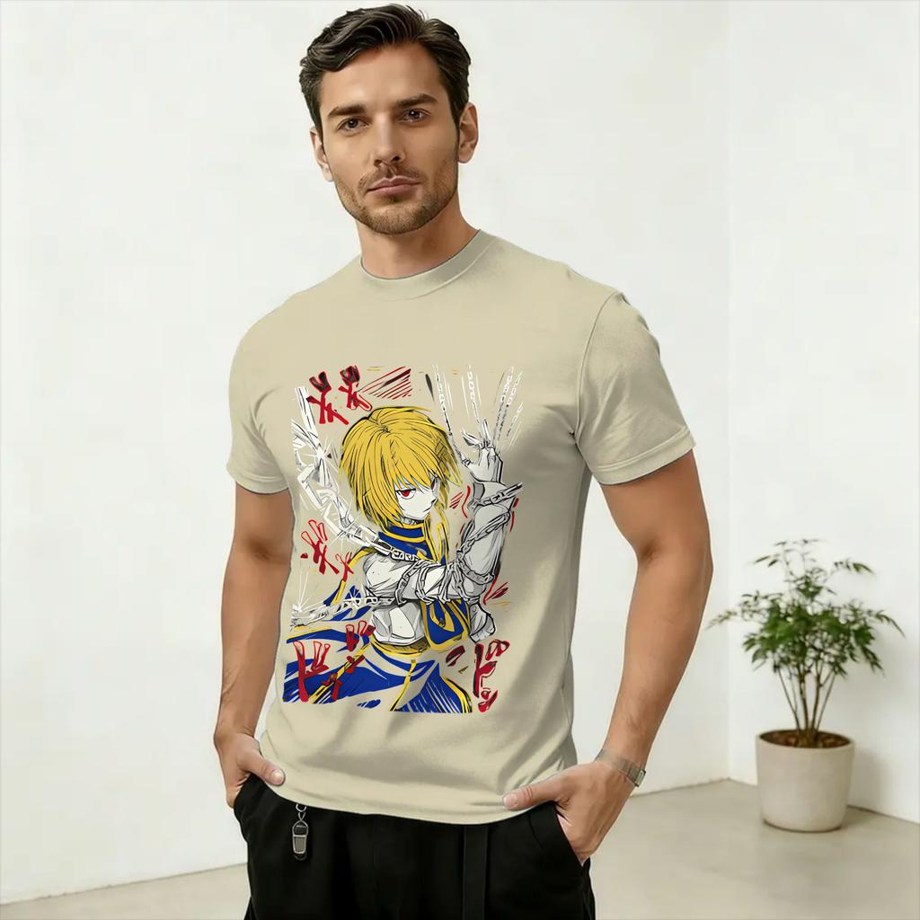 Kurapika Unisex T Shirt Funny Tee Shirt Short Sleeve Round Collar TShirts Pure Cotton Birthday Present Clothing