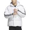adidas Puffärmel Seitenstreifen Sport Warm Kapuzen Daunenjacke Herren Oberbekleidung Weiß IT8731