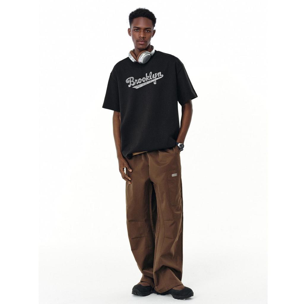 Amerikanisches trendiges Highstreet-Paar-T-Shirt mit lockeren halben Ärmeln für den Sommer, dünnes Rundhals-Kurzarmshirt