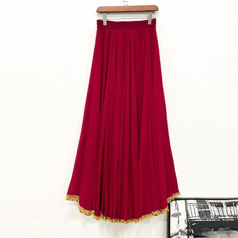 720-degree Large Swing Skirt, Double-layer Phnom Penh Chiffon Skirt, Xinjiang Dance Costume, A-line Skirt, Folk Dance Skirt