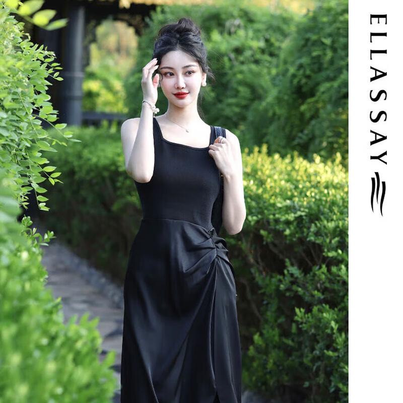 

ELLASSAY Women s Pleated Waist Little Black Dress M