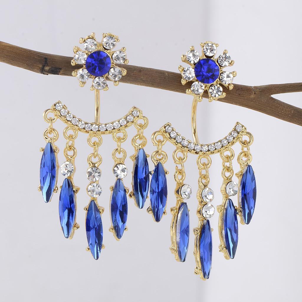 Vintage Ethnic Style Drop Earrings With Crystal For Women Spring