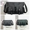 Square Messenger Bag Solid Color Nylon Shoulder Bag Casual Men Crossbody Bag  Hiking