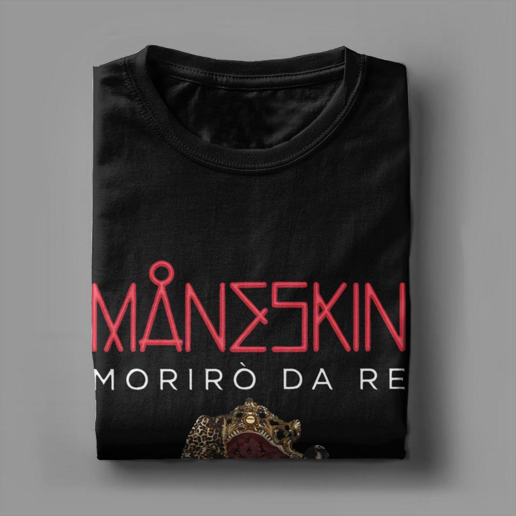 Maneskin Rock Band T Shirts for Men Pure Cotton Hipster T-Shirts Round Collar Tee Shirt Short Sleeve Clothing Summer