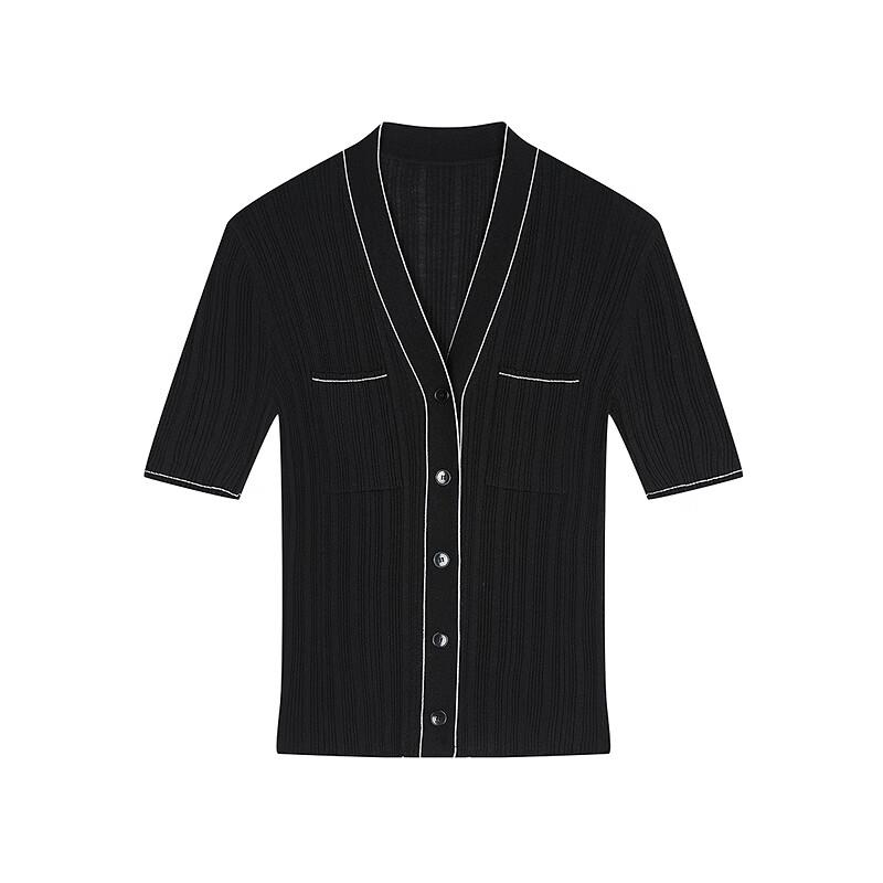 LESS 2025 Autumn Short Open-Front Knit Cardigan