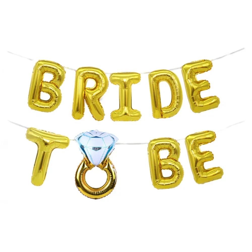 16Inch Bride To Be Balloon Wedding Decorations Rose Gold Silver Bride Letters Foil Ballon Bridal Shower Bachelor Party Supplies
