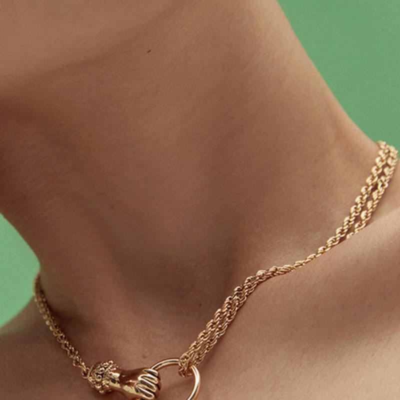 PANACHE CHASUNYOUNG Grab Your Eye Rope Chain Necklace Gold Color