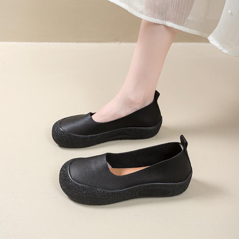 Retro Shallow Single Shoes 2025 Spring and Summer New Comfortable Soft-soled Soft-faced Women's Shoes