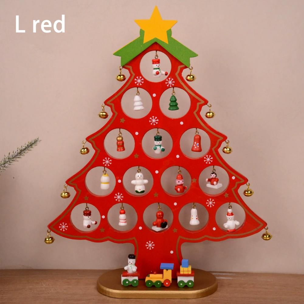 Wooden Christmas Tree Desktop Ornament DIY Mini Christmas Tree Decorations Window Display Ornament Adornos Navideños