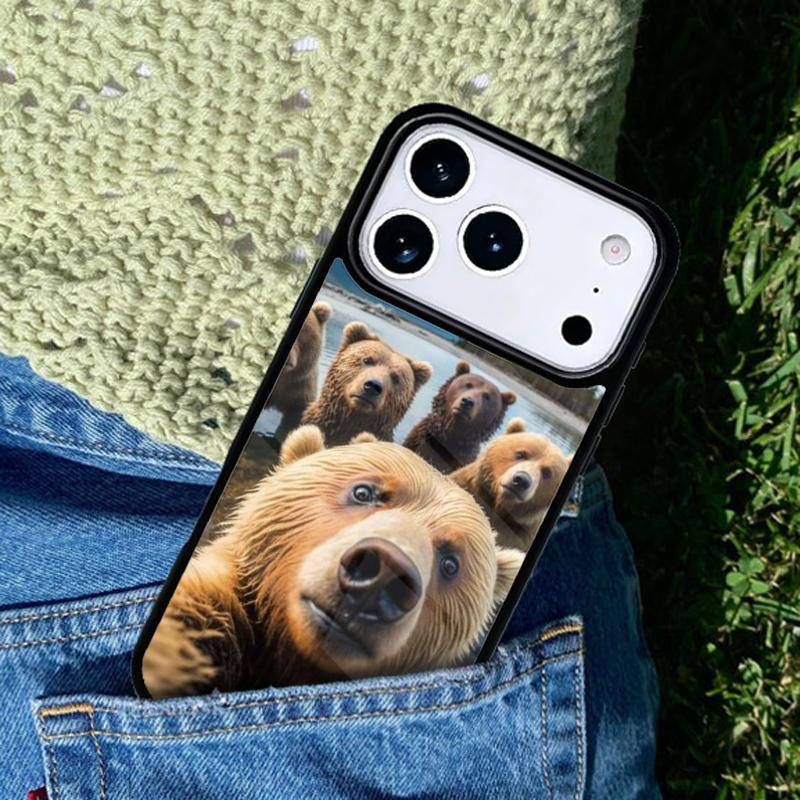 Cute Grizzly Bear Phone Case Cover for IPhone 11 12 13 14 15 16e 17 Pro Max Coque for IPhone 17 Air