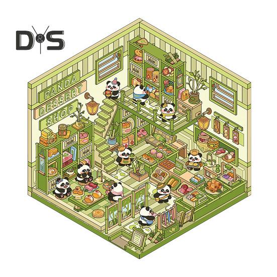 Sada 4 ks DIY 3D domácích samolepek Dospělí Děti Opakovaně použitelná sada miniaturních scénických samolepek snižujících stres DIY projekty Dárek