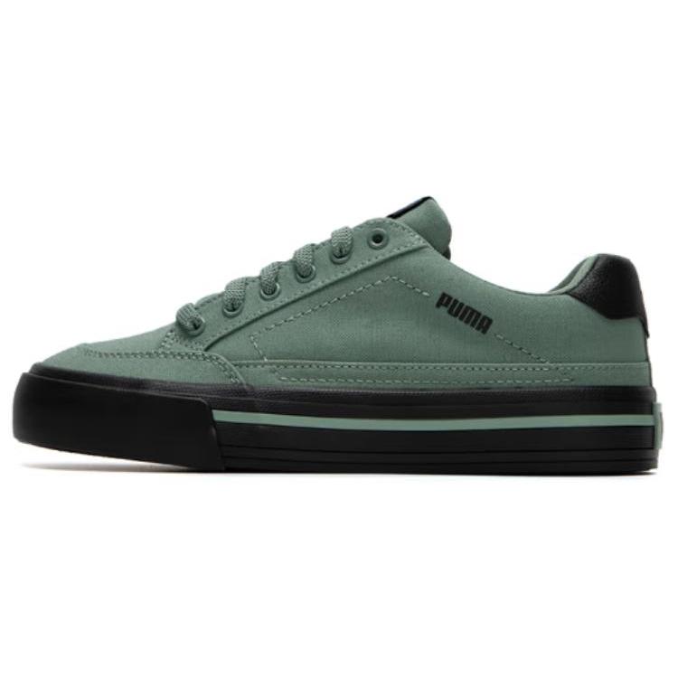 New PUMA Court Classic Vulc Abrasion Resistant Lightweight Cushioning Low Top Skateboard Shoes Unisex Green Black 395020-04
