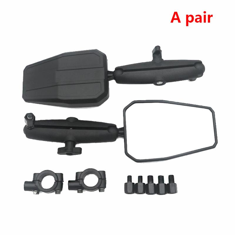 1Pair/Bag Adv Motorcycle Adjustable Handlebar Side Mirror Offroad Cool Foldable Rearview Mirror Black Motorbike Accessories Gift