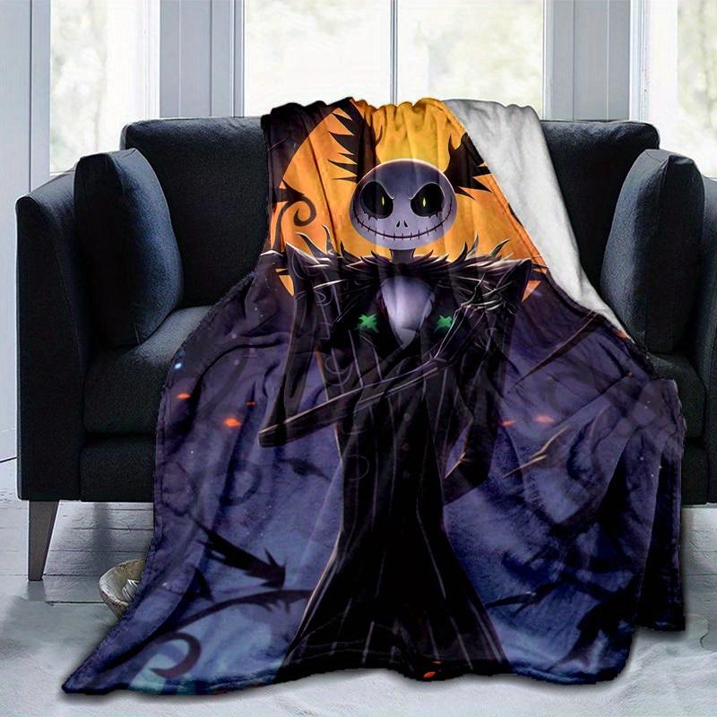 1 pezzo,Coperta Decorativa per la Casa "Spooky Jack Skellington Moonlight" Perfetta per Divano, Letto, Viaggio