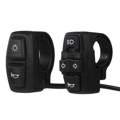 Novo interruptor de luz para bicicleta elétrica, controles de buzina, sistema elétrico, luz de seta, lâmpada para bicicleta elétrica, peças pretas, acessórios para motocicleta