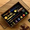 Antique Feather Dip Pen Ink Set Wax Sealing Stamp Kit Calligraphy Pen Letter Writer Pen Handwriting Feather Pen Wax Seal Stamp