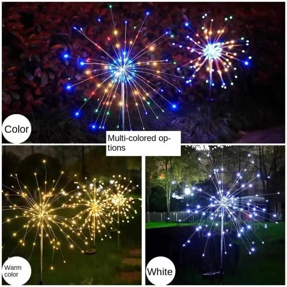 60 LED Solar Power Firework Lights Waterproof Outdoor Dandelion Lawn Lamp Outdoor Use