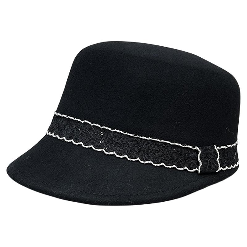 Wide Brim Wool Casual Equestrian Hat Cap Shopping Fashion Hat Women'S Versatile Knight Hat