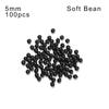 100PCS/Bag Fishing Beads Space Stopper Black 3mm-12mm Round Soft and Hard Beans Fishing Lures Bait Hook Rig Accessories
