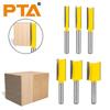 6-Piece Yellow Router Bit Set for Woodworking: Straight, Trimming, Grooving, and Engraving Bits