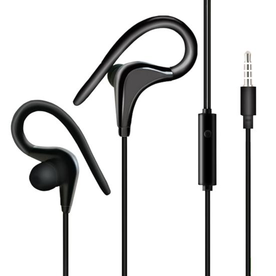 Wired Earbud High Fidelity Waterproof Ergonomic 3.5mm Noise Reduction Sports Ear Hook Earphone for Running
