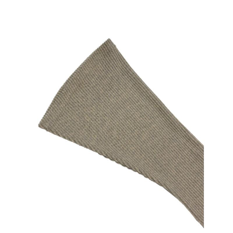 Herbst- und Wintermode V-Ausschnitt unregelmäßige ausgestellte Ärmel Damen grauer Pullover, elegant und sexy lockeres elastisches langärmeliges Oberteil