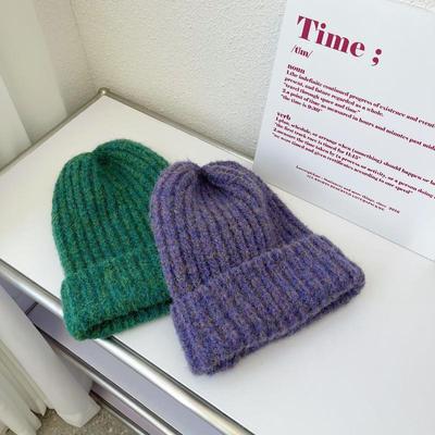 Winter Knitting Hat Korean  Candy Color Warm Knitted Hats Outdoor Casual Soft Warm Slouchy Cap For Women Gifts
