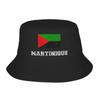 Martinique Flag Bucket Hat For Unisex  Fisherman Hats Vintage Beach Travel Caps Breathable Streetwear Printed Sun Hats