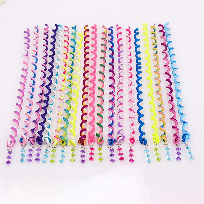 6PCS/lot Rainbow Color Headband Cute Girls Hair Band Crystal Long Elastic Hair Bands Headwear Hair Accessories