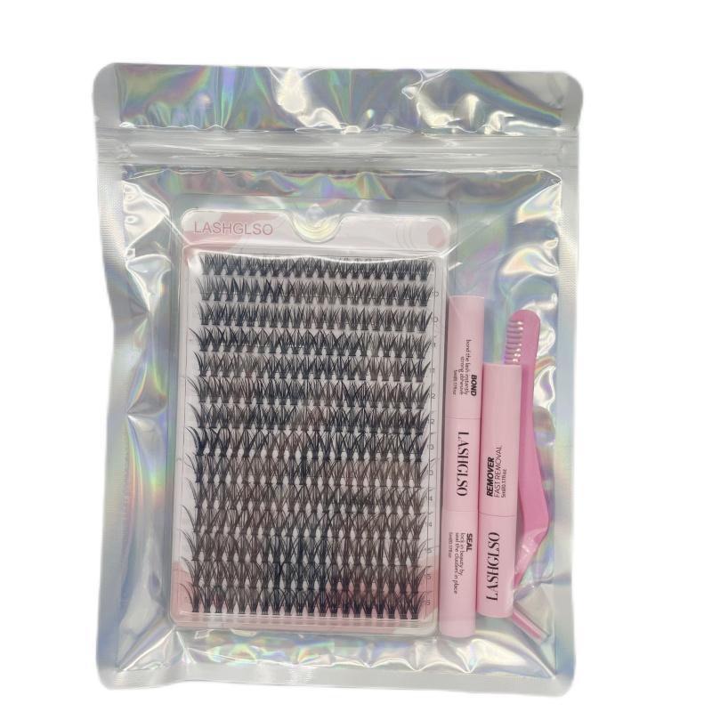Clustered 240pcs 40D DIY False Eyelashes - Natural Curled Doll Lashes Mixed Pack