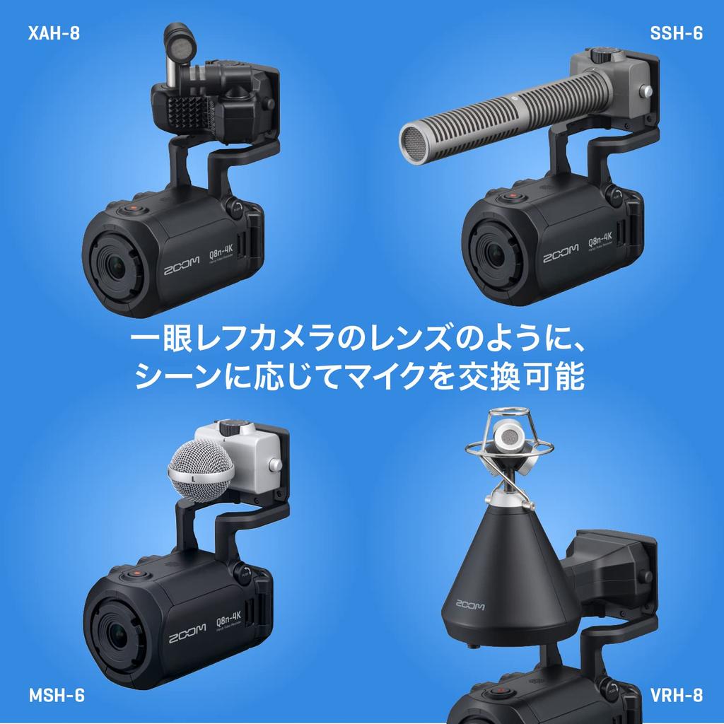 ZOOM 4K quality handy video up to video 2 microphones can be live streaming video released in 2021 year extended manufacturer warranty Black recorder,