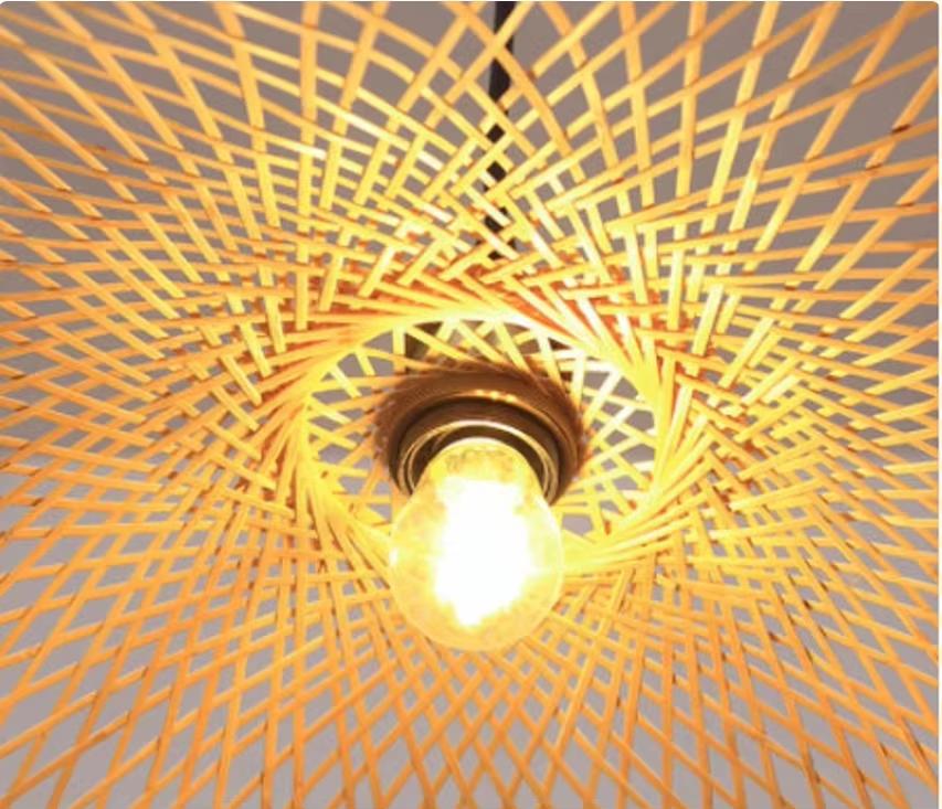 Dia.45CM Modern Bamboo Handmade Wicker Rattan Lighting Chandelier Lamp Fixture Restaurant Dining Room Bedroom Teahouse