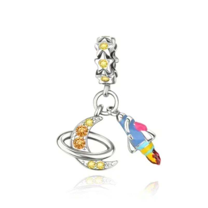 Back To School Copper Charms Bag Earphone Magic Cube Watch Games Console Bead Pendant Fit Bracelet Necklace Jewelry