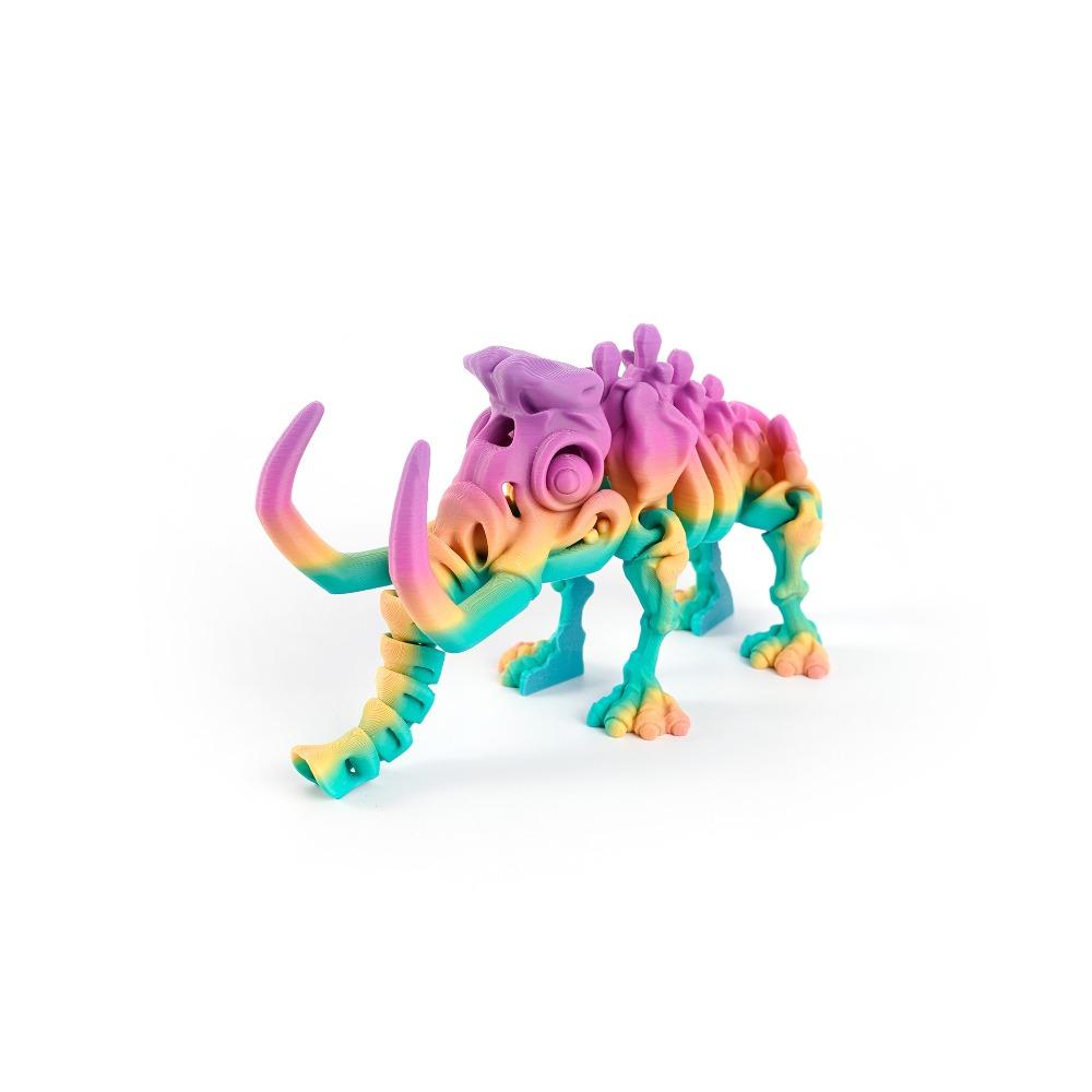 10 Colors 3D Printed Mammoth Model PLA Plastic Animal Simulation Model Children's Toy