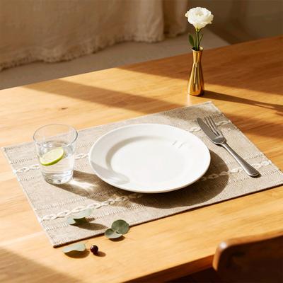 Bohemian Retro Placemat Farmhouse Style Fabric Table Mat Decorative Rustic Placemat for Dining Table Home Wedding Birthday Party