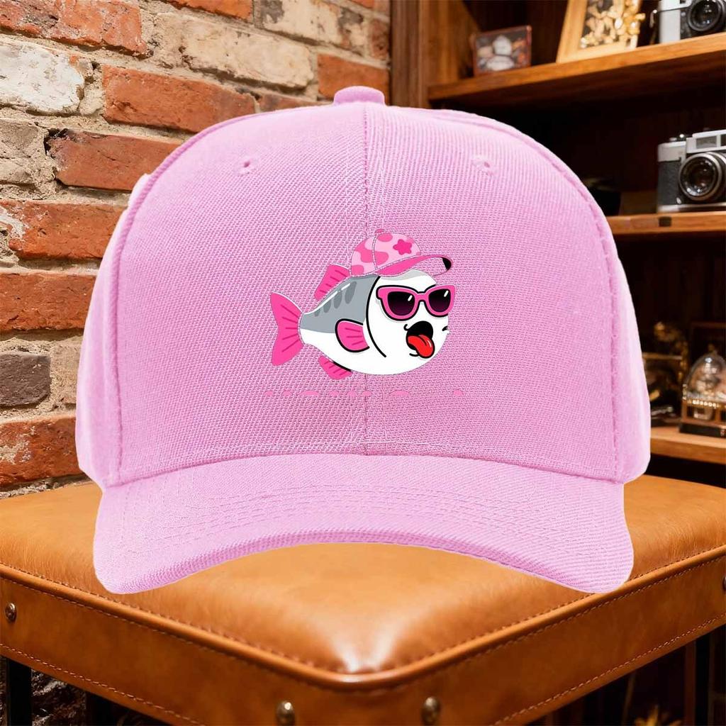 Unisex Fish Wearing Fashion Glasses and a Hat Trendy and Unique Cap Adjustable Baseball Cap Hat Trucker Cap Outdoor Sports