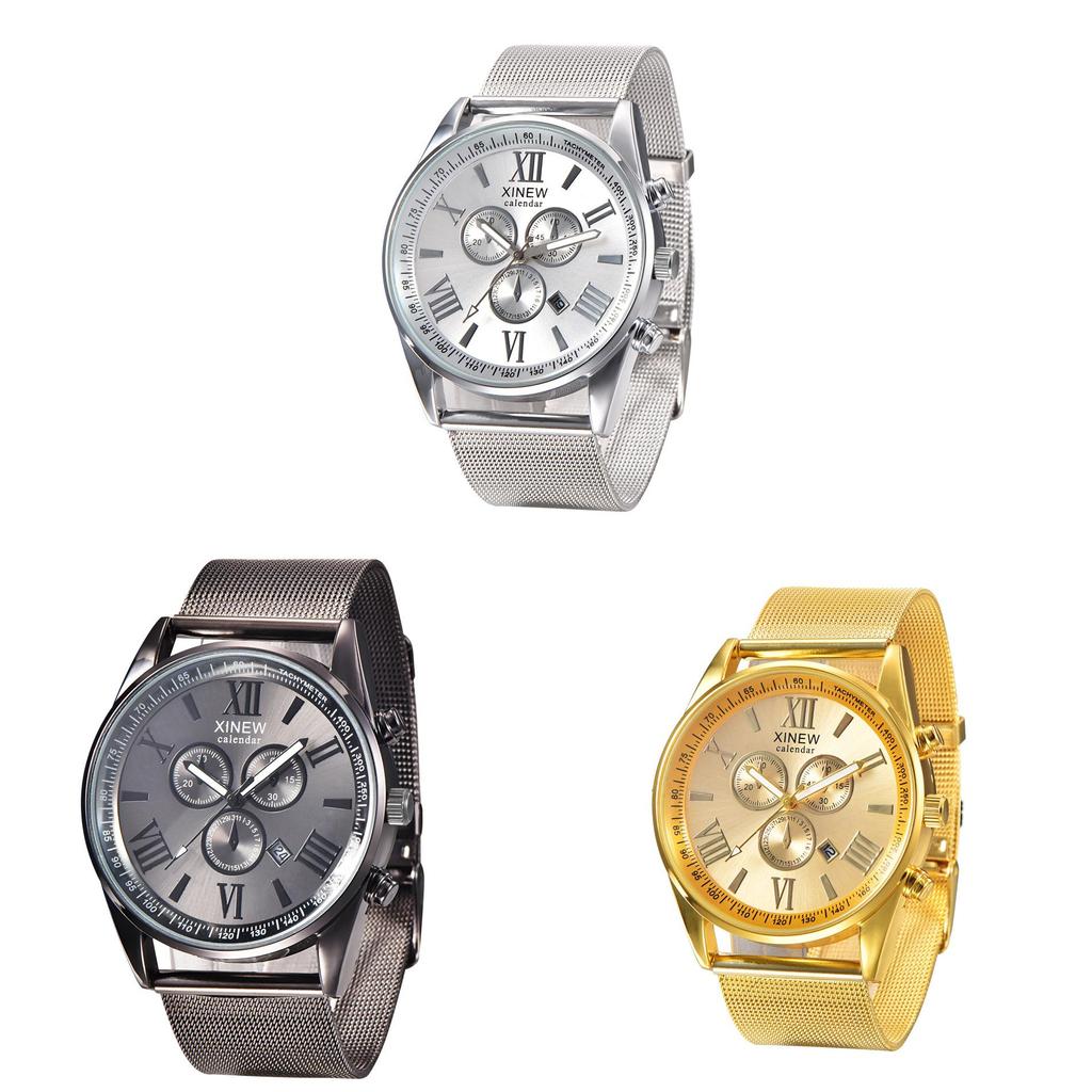 Premium Quality Mens Stainless Steel Military Watch With Elegant Date Functionality