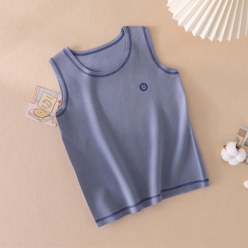 De Róng Kids  Wool Lyocell Sleeveless Warm Vest for Boys & Girls - Autumn/Winter Inner Layer Top 130 (Height 115-125cm)