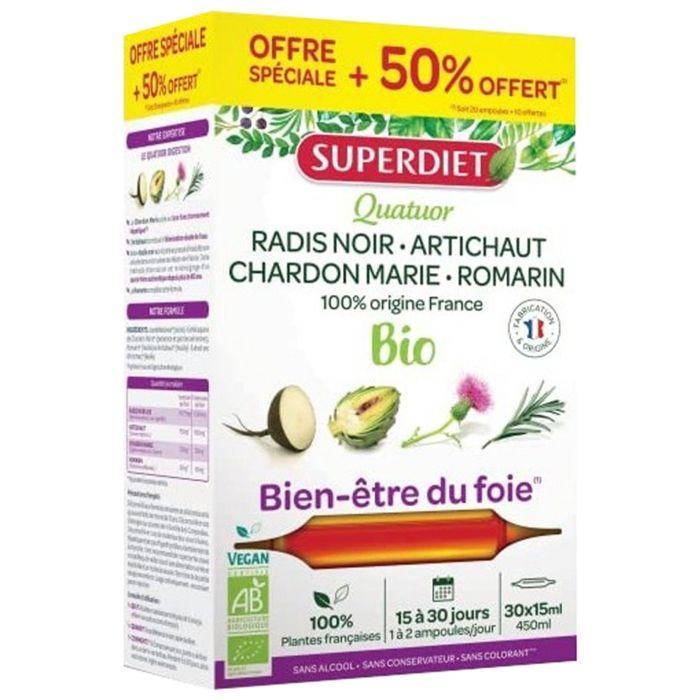 Super diet quatuor bio bien-être du foie 20 amp...