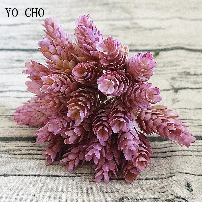 YO CHO Artificial Fake Plant Twigs Succulents Leaves 30 Heads Pineapple Grass Green Plastic Plant DIY Home Garden Wedding Decor