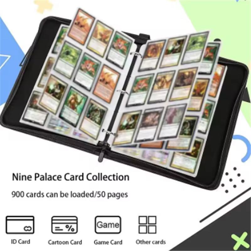 400pcs/900pcs Naruto Card Album Book Folder 4/9 Card Slots Collections Zipper Double Pocket Zipper Card Binder Holder