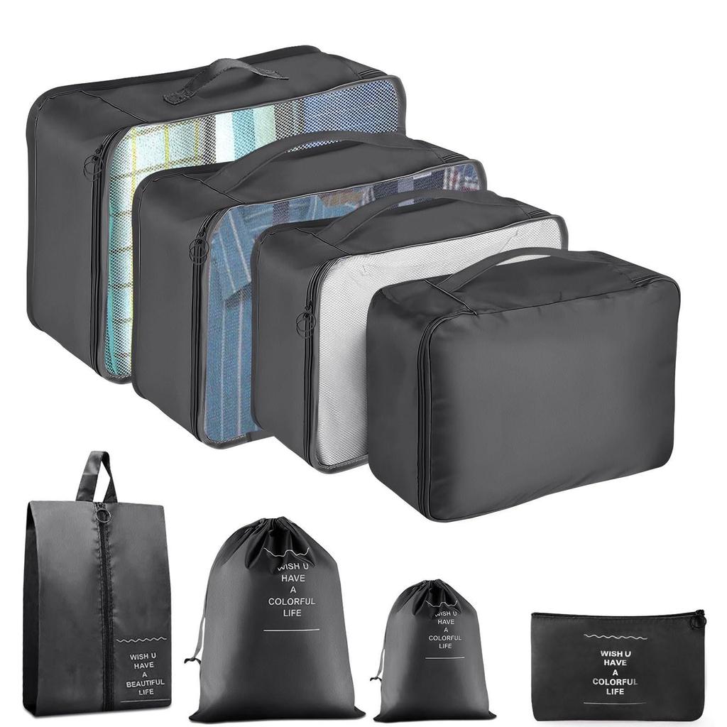 Seven-Piece Travel Storage Set: Wash Bag, Clothes, Underwear Organizer & Folding Sub-Pack